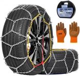 2PCS Snow Chains for SUV/Truck/Car in Snow, Sand, Mud and Ice, Universal Adjustable Emergency Portable Snow Tire Chains(KN130)