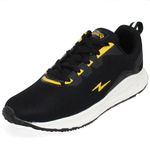 ATHCO Men's Newyork Black Yellow Running Shoes_8 UK (ATHST-1)