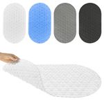 Vive Oval Bathtub Mat - Nonslip Shower Floor Pad - Non-Slip and Non-Skid for Bath Tub with Strong Rubber Suction Cup Grip - for Baby, Elderly, Kids, Bathroom (Clear)