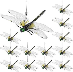 kowgical 12Pcs Dragonfly Clip, 3D Outdoor Dragonfly Decor Clip, Dragonfly Bug Repellent for Garden Decor and Hat, Outdoor Decoration Yard Ornaments