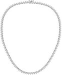 VOLUKA Fake Diamond Tennis Neccklace for Women Cubic Zirconia Chains 18K White Gold Plated CZ Iced Out Link Women Fashion Jewelry Gifts (3-prongs-white gold-24in-4mm)