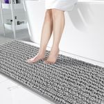 Yimobra Original Luxury Chenille Bathroom Runner Rugs, 70 x 24 Inches, Soft, Long Large Bath Mats, Super Absorbent, Non-Slip, Machine Washable, Carpets for Home, Nursery, Bed and Living Room, Gray