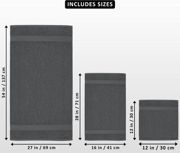 Utopia Towels 8-Piece Towel Set – Gray Cotton Bath Towels