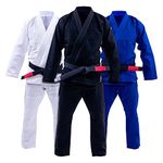 Progress Jiu Jitsu Academy Gi | Lightweight BJJ Gi with Free White Belt | BJJ Kimono for Men & Women | Tear-Resistant Jiu Jitsu Gi for Training & Competition | Women's & Men's Kimono | Black A2