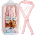 Conair Heatless Hair Curler Set with 1 Long Satin Roller, 2 Ponytailers, and 2 Styling Clips, Great for Sleep & Set to create Curls & Waves