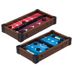 Franklin Sports Shuffleboard and Sling Puck Game - Slingshot Hockey and Shuffleboard Set with Pucks and Game Boards - 8 Mini Pucks and Slings Included