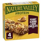 NATURE VALLEY Peanut Almond and Dark Chocolate Flavour Protein Bars, Granola Bars, Made with Real Peanuts, Source of Protein, Pack of 4 Protein Bars