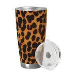 RLDOBOFE 20oz Tumbler with Lid Vacuum Insulated Tumbler Cool Cheetah Leopard Stainless Steel Car Cup Insulated Coffee Mug for Travel Reusable Double Walled Thermal Cup for Hot Cold Drinks