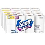 Scott Trusted Clean Toilet Paper, 32 Regular Rolls, Septic-Safe Toilet Tissue, 1-Ply Rolls