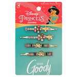 GOODY Bobby Pins - 4 Count, Disney Princess, Jasmine - Slideproof Rhinestone Bobbies - Hair Accessories for Men, Women, Boys & Girls - Style With Ease & Keep Your Hair Secured - For All Hair Types