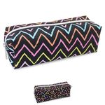 Fashion Stationery Pencil Case Girls Teenagers Students Women Spots and Chevron Aesthetic Girl Pencil Cases 1 Compartment Case for Secondary School or a Make Up Bags Cosmetic Bag (Chevron)