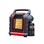 Mr. Heater Portable Buddy Heater - 9000 BTU Propane Heater with Foldable Handle, Piezo Ignition, Safety Features, and Convenient Portability - Perfect Heating Solution - Red-Black