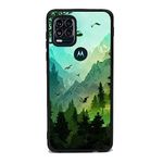 Compatible with Moto G Stylus 5G Landscape Case, Mountain Birds Green Tree Aesthetic Landscape Pattern for Moto Case Girls Boys, Soft Silicone Gifts Protective Case for Moto