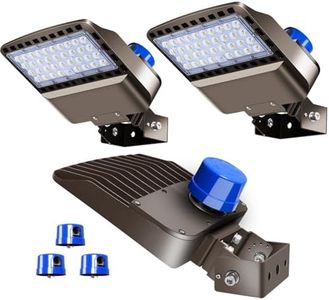 BIRITALO 22500lm LED Parking lot Light Trunnion Dusk to Dawn 150W LED FloodLights Outdoor Wall Mount Security Commercial 85-277V IP65 Waterproof 5500K Shoebox Barn Light for Yard,Street 3 Pack