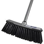 Faithfull FAIBRSOFTDIY Long Handled Soft Bristle Indoor Broom with One Piece Steel Handle,Black,grey