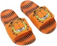 Bioworld Garfield Character Face Adult Orange & Black Slide Sandals-Small