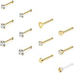 ZS 12Pcs 20G Nose Studs Rings - Sur