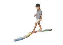 GONGE River Balance Course Set - 7 Elements for Gross Motor Skills Development, Multiple Path Creations - Safe and Sturdy - Ages 2+, Nordic