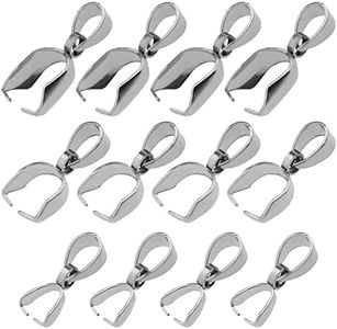 EMSea 60pcs Pendant Clasp Pinch Pendant Bail Connector Pinch Clasp 304 Stainless Steel for Necklace DIY Jewelry Craft Making Handmade Beading Fittings Accessories