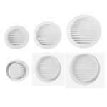 White Circular Ventilation Grille with Flyscreen - Round Air Vent 100mm – 4 inch Rear Spigot - Vent Cover for Bathroom, Kitchen, Wall, Ceiling, Ducting, Pipes - Louvered Grill. Set by MYPURECORE