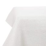 Deconovo Solid Faux Linen Square Tablecloth Water Resistant Table Cloth for Wedding 51x51in(130x130cm) White