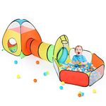 3pc Ball Pit for Toddlers with Kids Play Tent Baby Tunnel, Toys for Boys and Girls Indoor Outdoor, Pop Up Kids Fort Playhouse, Ball Pit Balls NOT Included