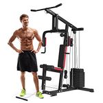 Gymax Weight Training Machine, Multifunctional Strength Training Machine Equipment with 100 lbs Weight Stack, Suitable for Home Gym System Weight Training Exercise Workout