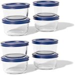 DURA LIVING 16-Piece Glass Food Storage Containers Set (8 Containers + 8 BPA-Free Lids) | 7-Ounce, Leakproof | Microwave, Freezer, Oven & Dishwasher Safe | Ideal for Meal Prep & Pantry Organization