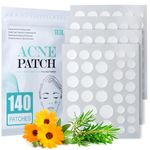 Acne Patch Pimple Patch, 4 Sizes 140 Patches Acne Absorbing Cover Patch, Hydrocolloid Invisible Acne Patches For Face Zit Patch Acne Dots Tea Tree, Calendula Oil