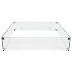 Celestial Fire Glass Fire Pit Flame Guard for 24” Square Burner Pan (Actual Size is 28.5" x 28.5" x 6"), Tempered Glass