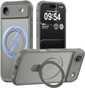 MOCCA Design for iPhone Air Case, Compatible with Magsafe [Premium Invisible Magnetic Ring Stand] [Military Drop Protection] Full Camera Guard Translucent Matte Slim Phone Cover 6.5",Titanium Gray