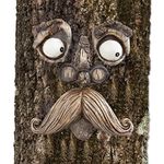 Bits and Pieces - Old Man Tree Hugger - Garden Peeker Yard Art - Outdoor Tree Hugger Sculpture - Whimsical Tree Face Garden Decoration