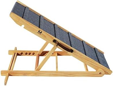 Adjustable Dog Cats Ramp, Folding Portable Wooden Pet Ramp for All Small and Older Animals,Lightweight Dog Ramps for Couch (Large)