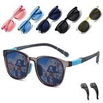 Musivon Kids Sunglasses Age 3-8, Toddler Sunglasses Polarized Flexible Frame for Boys Girls(Purple/Medium)