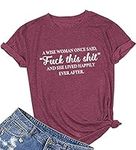MAXTREE Women's Funny Sayings Tees 