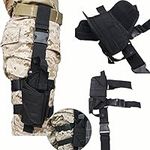 Drop Leg Holster AGPTEK Tactical Army Black Adjustable Military Airsoft Pistol/Gun Drop Leg Thigh Holster Right Handed with Magezine Pouch…