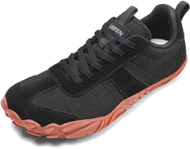 UBFEN Sneakers Barefoot Shoes for Womens Mens Minimalist Trail Running Hiking Comfortable Walking Black Size 12 Women/10 Men