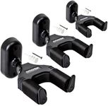Guitar Wall Mount 3 Pack, Auto Lock Guitar Wall Hanger ,for Acoustic and Electric Guitar, Ukulele, Bass, Banjo and Mandolin,Guitar Accessories，Black