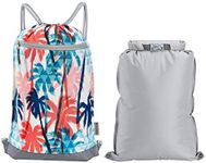 Skog Å Kust GymSak 2-in-1 Drawstring Cinch Bag with Removable Waterproof Dry Bag Palm