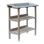 RM design, wooden planting table 76 x 38 x 91 cm for garden, patio, balcony, with zinc plate, garden table, 2 shelves, weatherproof, plant rack.