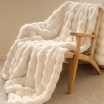 Faux Rabbit Fur Throw Blanket, Luxu