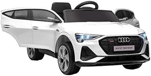 HOMCOM Audi E-tron Licensed 12V Kids Electric Ride On Car with Parental Remote Music Lights MP3 Suspension Wheels for 3-5 Years White