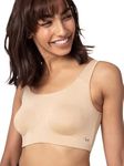 NYKD Soft Cup Easy Peasy Slip On Everyday Bra for Women, Wireless, Full Coverage, Support Shaper, Non Padded Sports Bra Bra, NYB113, Beige, L, 1N