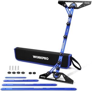 WORKPRO Stair Tread Template Tool, Aluminum Alloy Stair Tread Jig with Triangular Structure Brace, 10.1" to 56.3" Adjustable Length Stair Measuring Tool, Stair Tread Gauge for Stairs, Floor, Cabinets