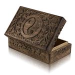 The Great Indian Bazaar Great Birthday Handmade Decorative Wooden Jewelry Keepsake Box Treasure Chest Trinket Holder Storage Box Anniversary Gifts8 X 5 Inches Medium Antique Finish