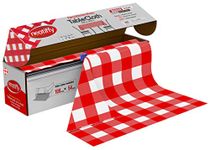 Neatiffy Disposable Plastic Table Cloth Roll | 54 in x 108 Ft Waterproof Tablecloth | Table Cover for Rectangle, Square, Round Oval Tables | Picnic, Party, Banquet, Birthdays, Weddings Red Gingham