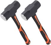 2 Packs 4lb Sledgehammer with 13 Inch long Fiberglass Handle, Drilling/Crack Hammer, No-Slip Cushion Grip, and Forged Steel Construction,(4-Pound Sledge), by GENHAKON