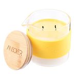 ANSOYER Massage Oil Candle - Luxury Body Lotion Candle - Coconut & Lemon Scent - 300g