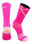 TCK Sports Breast Cancer Awareness Pink Ribbon Crew Socks - Pink -