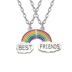 ShiQiao Spl Christmas Gifts for Best Friend Matching Necklace for 2 Girls Friendship Gifts for BFF Bestie Rainbow Necklaces